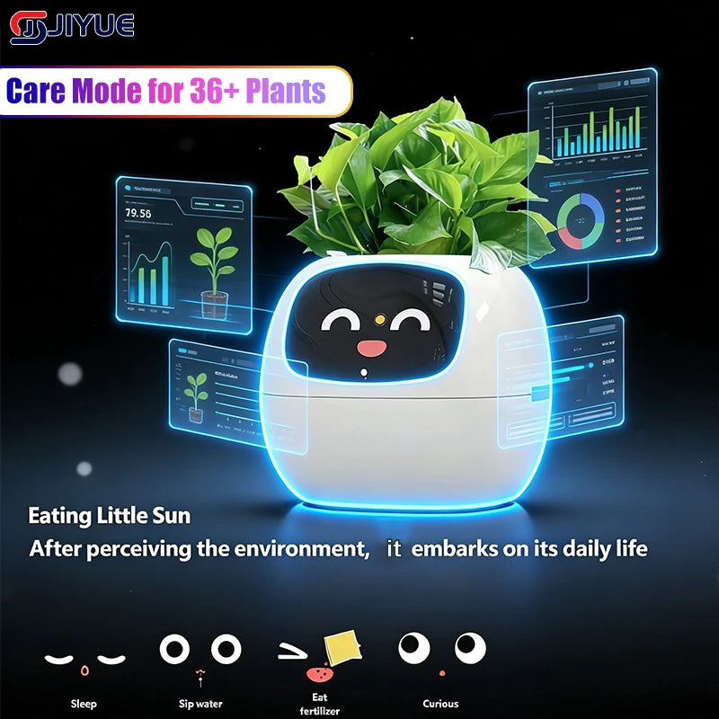 Smart AI Plant Pot with 49 Expressions & 7 Sensors – Interactive Indoor Planter