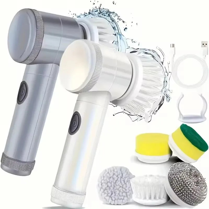 Cordless Electric Spin Scrubber – 5 Brush Heads