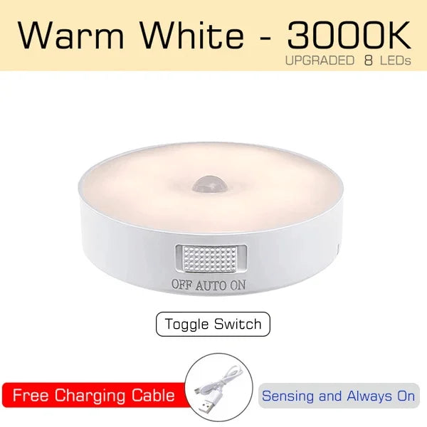 Motion Sensor Light Bedroom Night Light Room Decor USB LED Lamp Rechargeable Home Decoration Lights For Stairs Hallway Closet