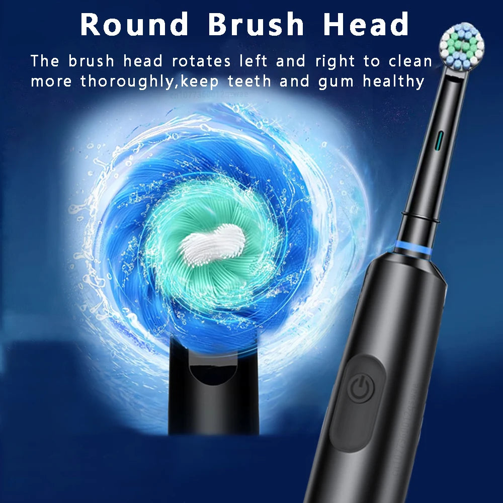 Smart Electric Toothbrush – Rechargeable, 5 Modes, Smart Timer & 8 Brush Heads