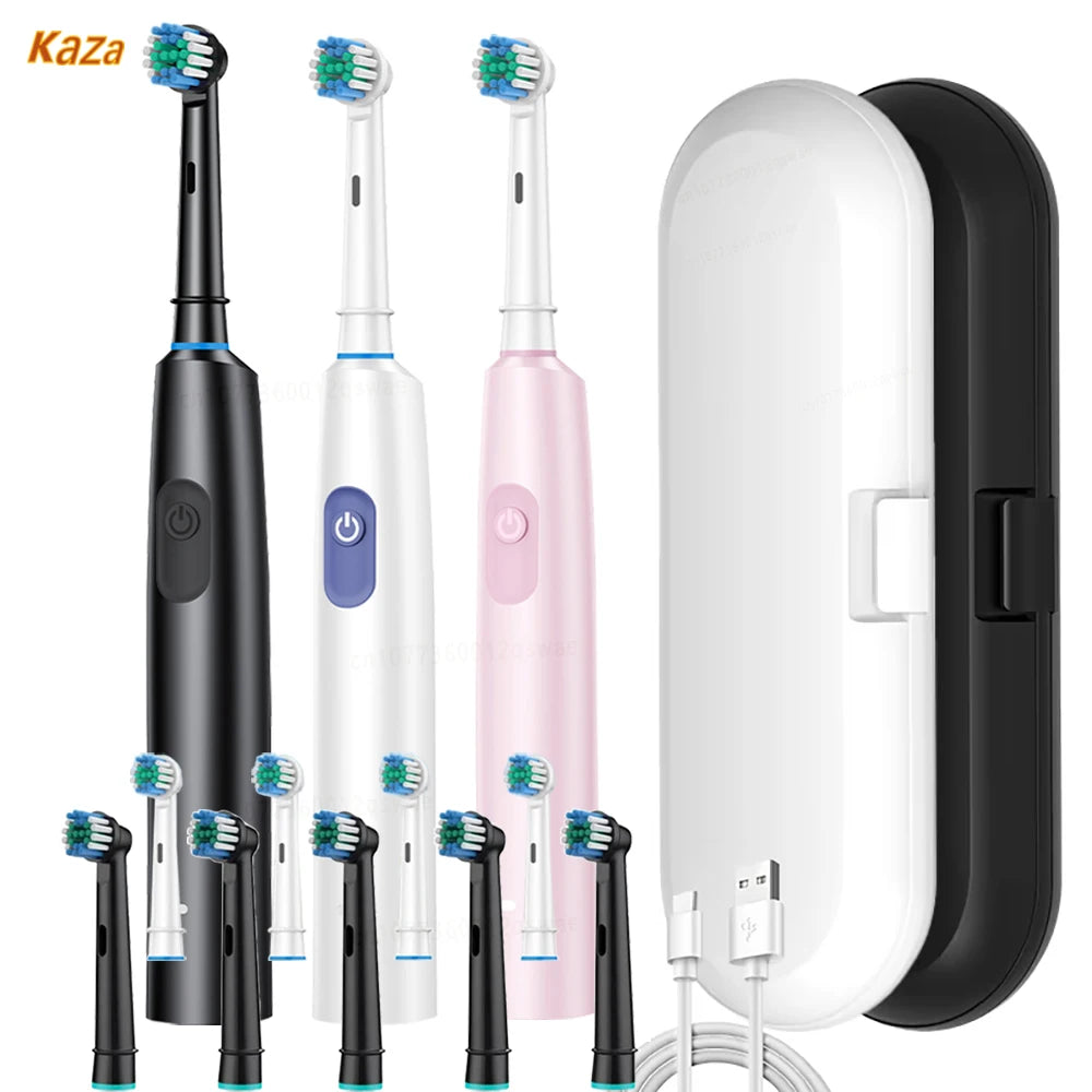 Smart Electric Toothbrush – Rechargeable, 5 Modes, Smart Timer & 8 Brush Heads