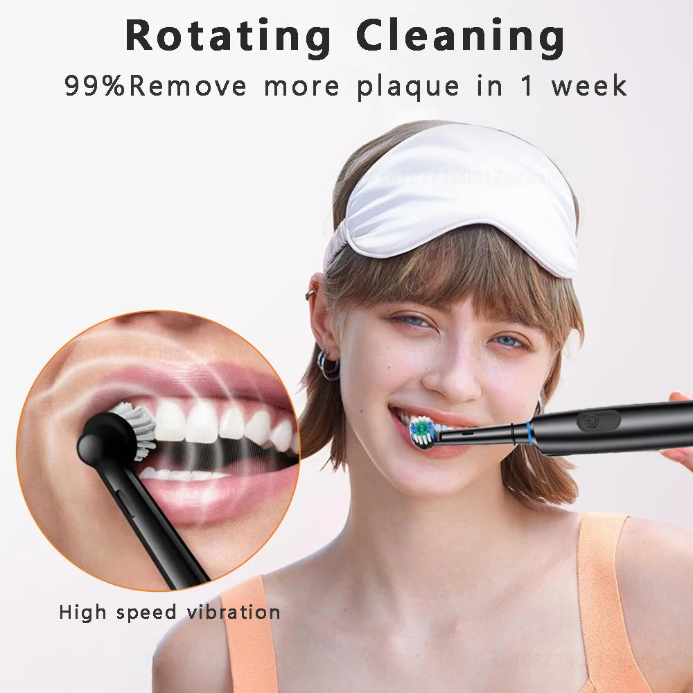 Smart Electric Toothbrush – Rechargeable, 5 Modes, Smart Timer & 8 Brush Heads