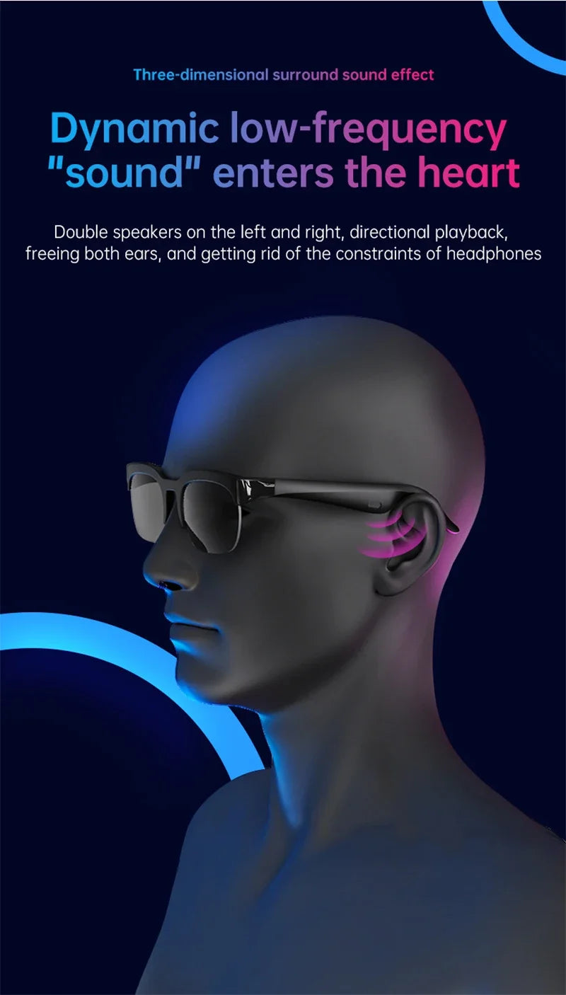 AI Smart Glasses – Bluetooth Audio, Music & Real-Time Translation