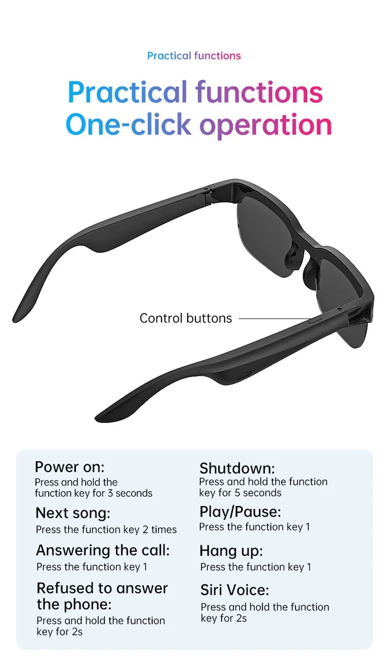 AI Smart Glasses – Bluetooth Audio, Music & Real-Time Translation