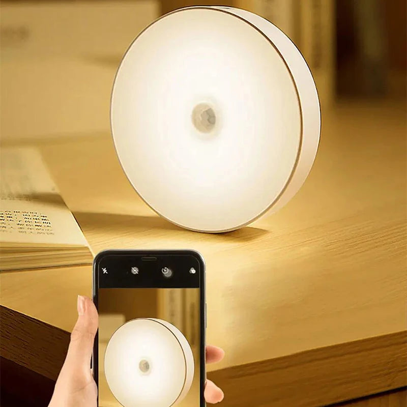 Motion Sensor Light Bedroom Night Light Room Decor USB LED Lamp Rechargeable Home Decoration Lights For Stairs Hallway Closet