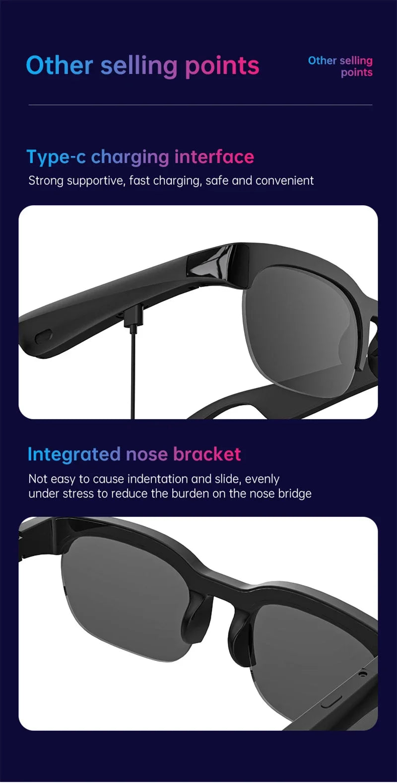 AI Smart Glasses – Bluetooth Audio, Music & Real-Time Translation