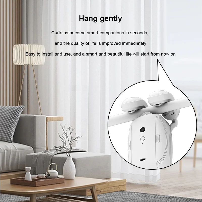 2-Piece Smart Electric Curtain Opener with Remote Control – Quiet Automatic Motorized Curtain System