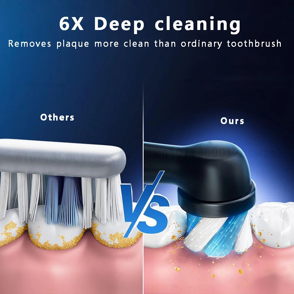 Smart Electric Toothbrush – Rechargeable, 5 Modes, Smart Timer & 8 Brush Heads