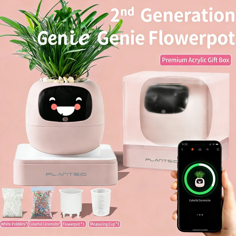 Smart AI Plant Pot with 49 Expressions & 7 Sensors – Interactive Indoor Planter