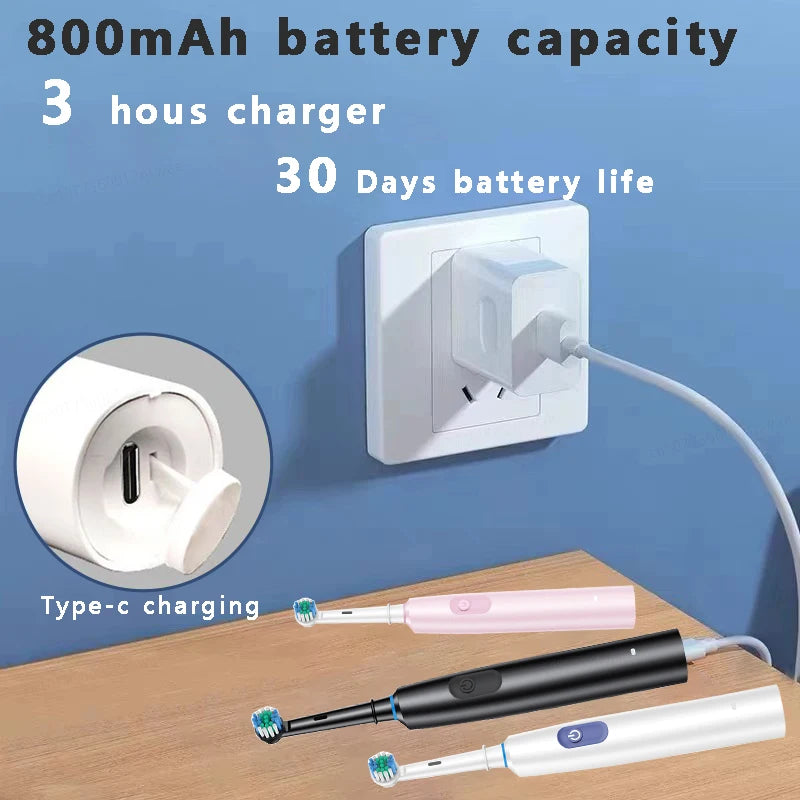 Smart Electric Toothbrush – Rechargeable, 5 Modes, Smart Timer & 8 Brush Heads
